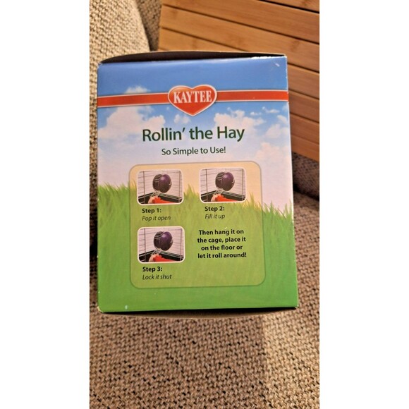 Kaytee Rollin the Hay for Small Animal. Hay Dispenser.  5.62" x 5.62" x 7.31" Ne - Picture 4 of 6